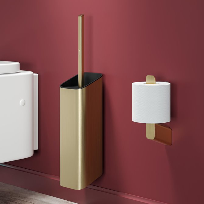 Geesa Shift Brushed Gold Szczotka do WC i uchwyt Złoty 919911-07-06